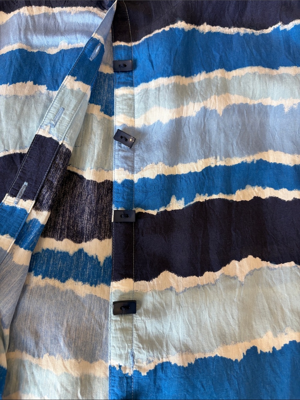 Multiples Blue Striped Button-Back Tunic - Picture 3 of 4